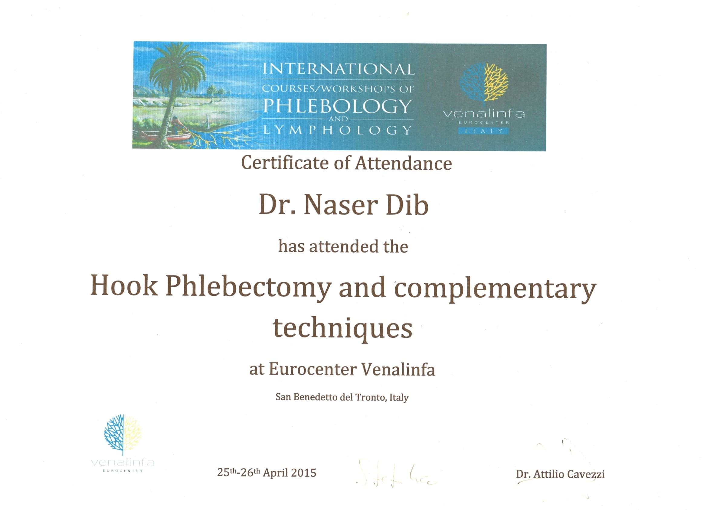 Hook Phlebectomy & Complementary Techniques — original document naming Naser Dib