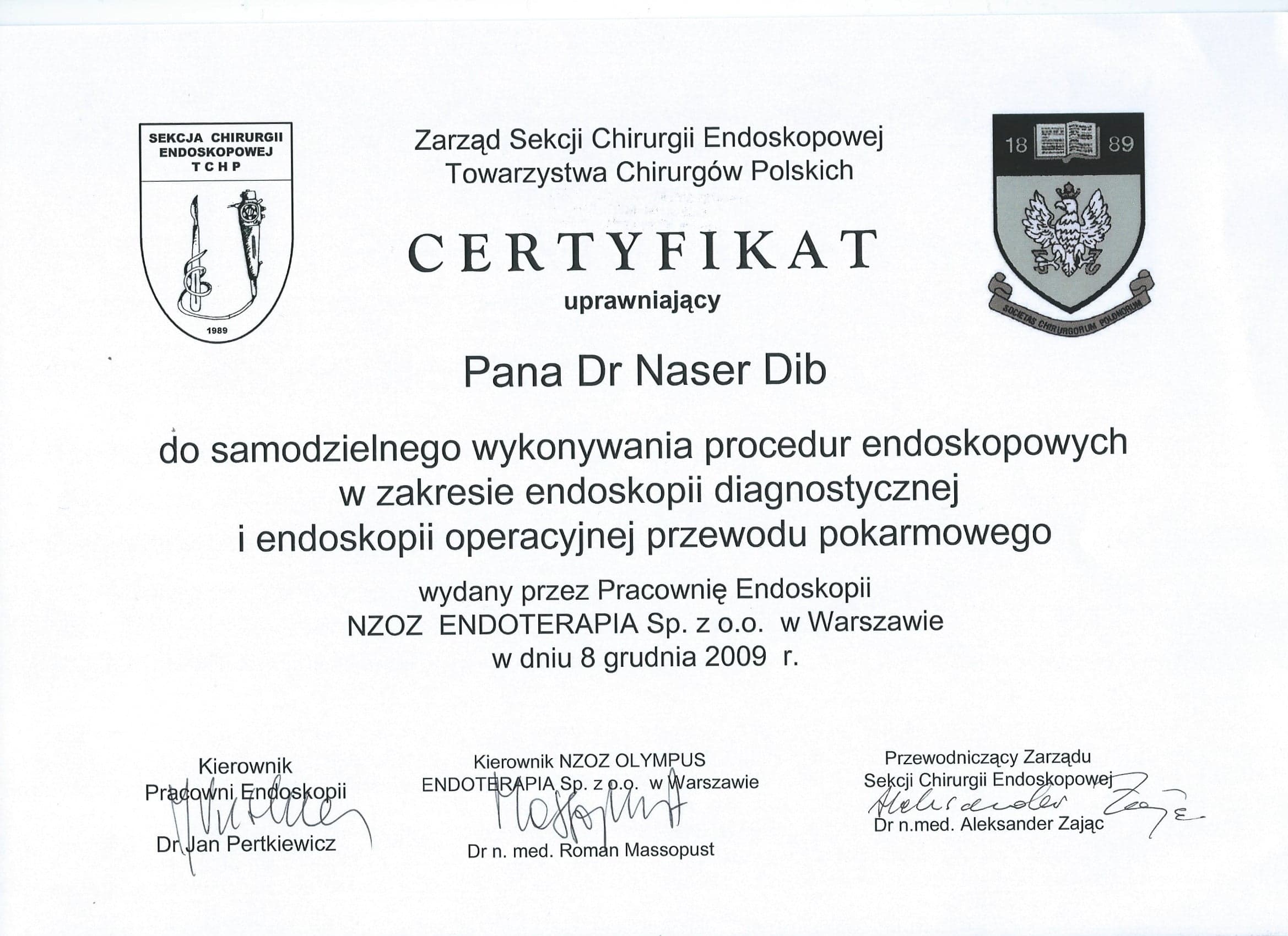 Diagnostic & Operative Gastrointestinal Endoscopy — original document naming Naser Dib