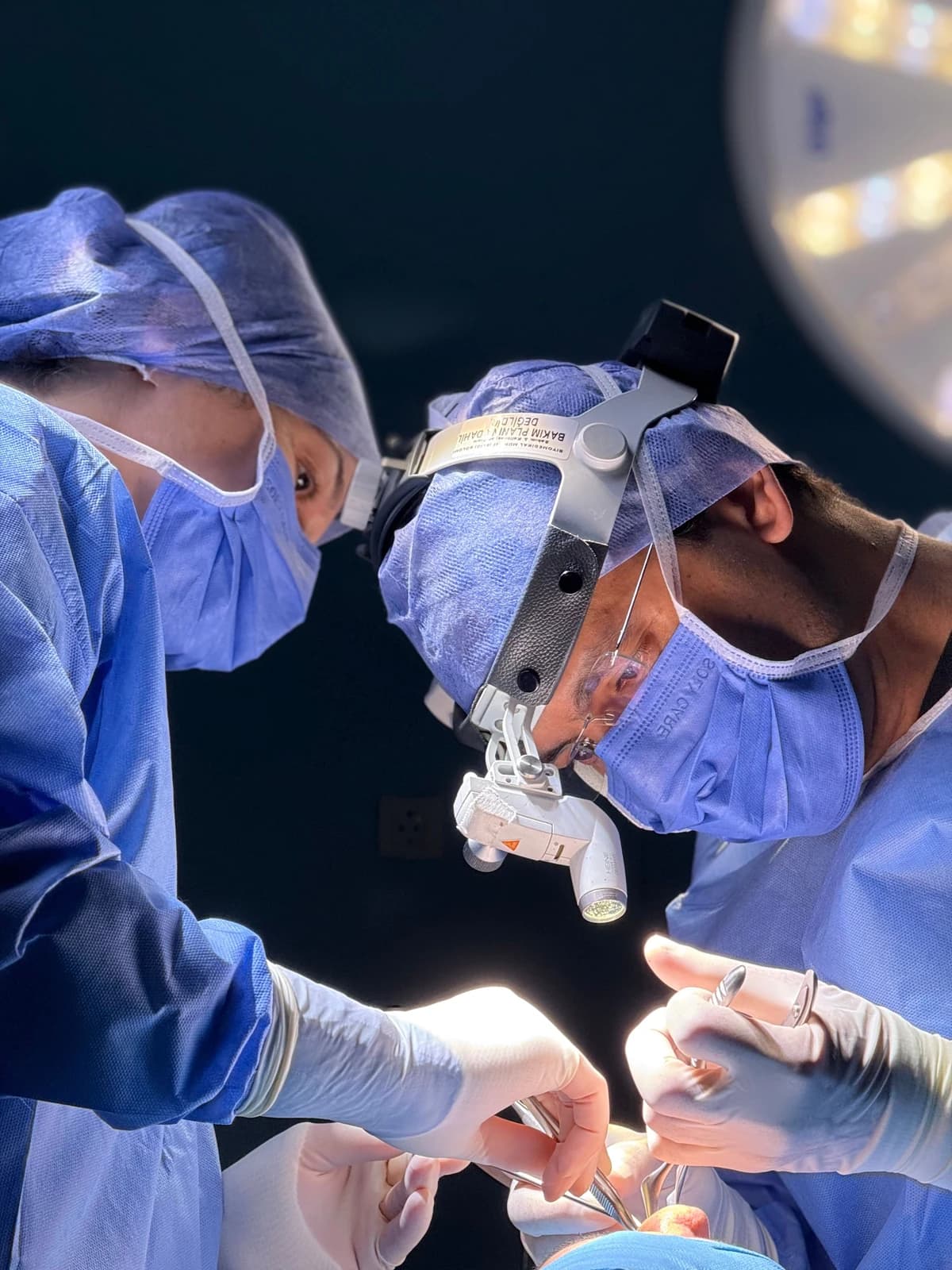 Surgical team working in an operating room